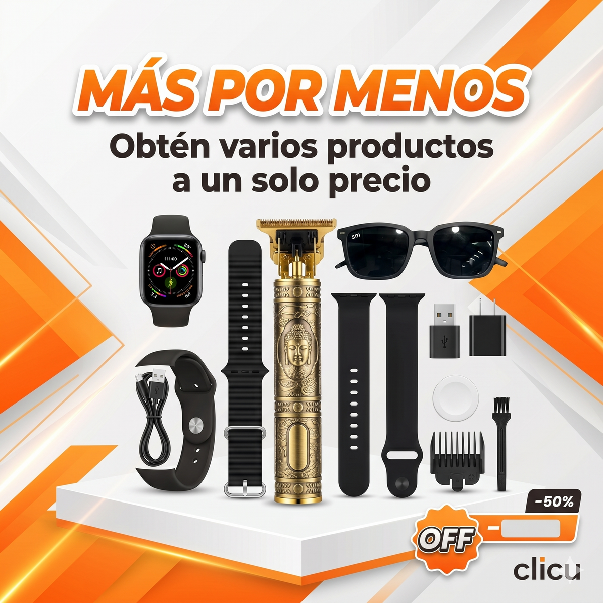 Combo sm-X7 (smartwatch + Gafas de sol + Patillera) imagen 2