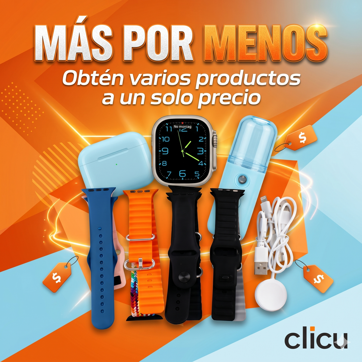 Combo Y99 (smartwatch + audifonos + humificador + 8 Correas) imagen 2