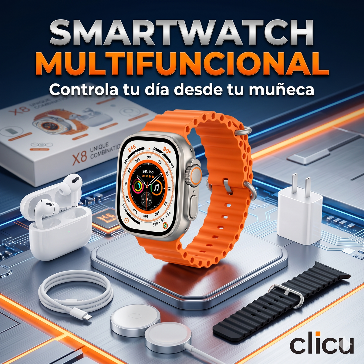 Combo x8 (Smartwatch + audifonos + Magsafe + cargadores) imagen 5