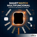Combo T900 mini (Smartwatch + audifono + Cargador + 3 Correas) 3