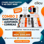 Combo Y40 (2 smartwatchs + 7 Correas + audifonos + Cargador ) 1