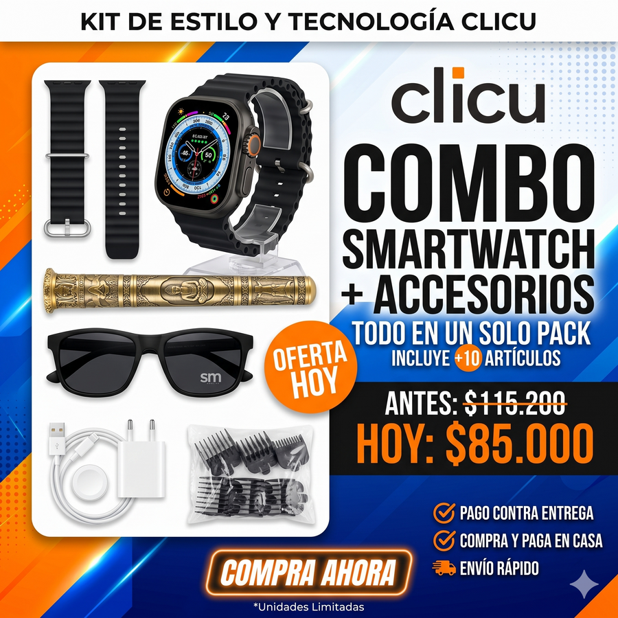 Combo sm-X7 (smartwatch + Gafas de sol + Patillera)